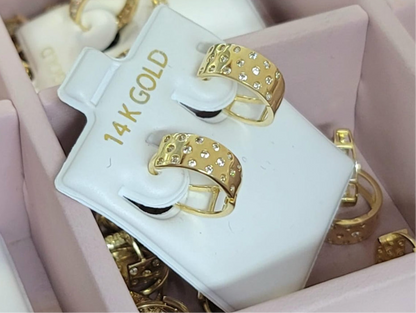 Argollas de oro 14k con detalles
