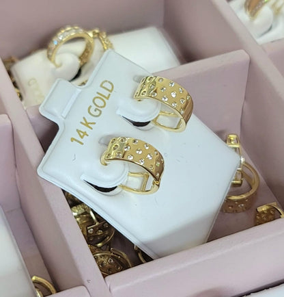 Argollas de oro 14k con detalles