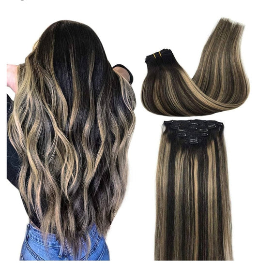 #1B/16/1B Balayage Natural Negro a Rubio Claro